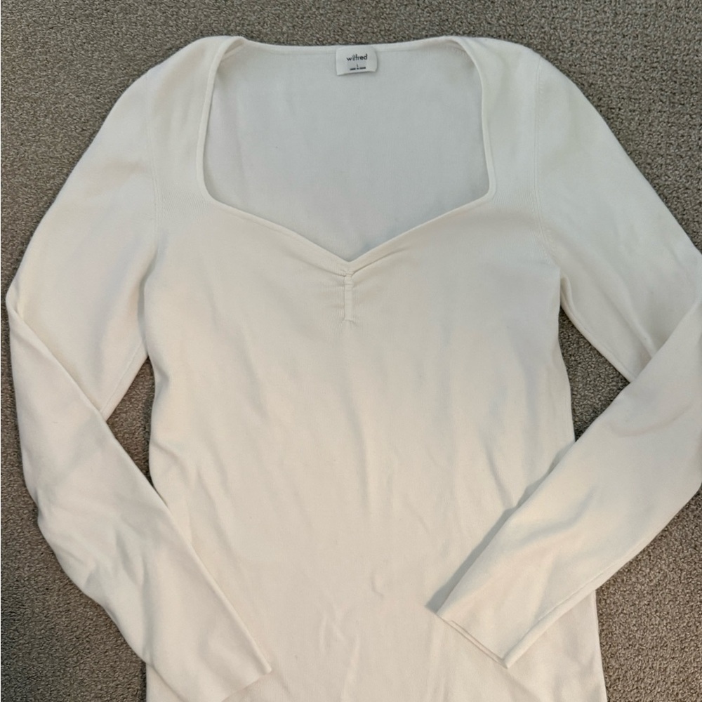 Aritzia Wilfred Cream Long Sleeve Top -  NEW!